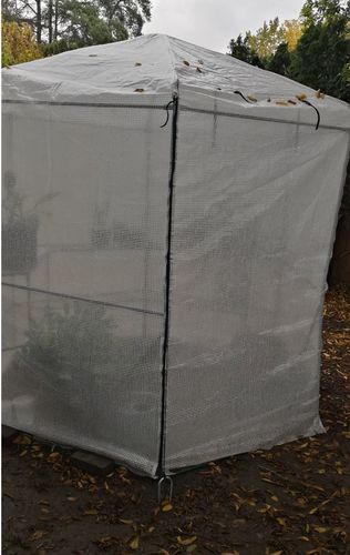 Customer photo review of 6.4'x6.4'x7.3' Portable Hexagonal Greenhouse w/ 3-Tier Shelf, White