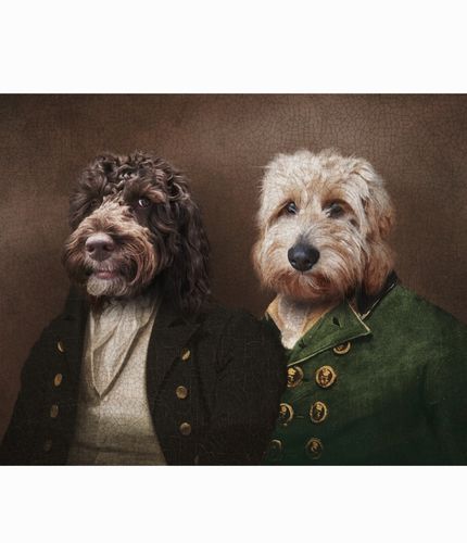 Customer photo review of The Baron & The Count – Custom Vintage Pet Canvas