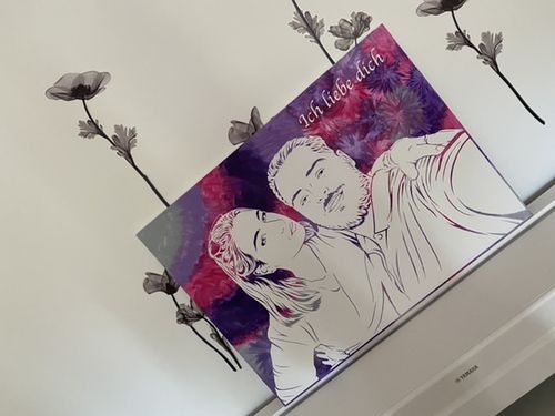 Customer photo review of Porträt auf Leinwand zum Selbermalen