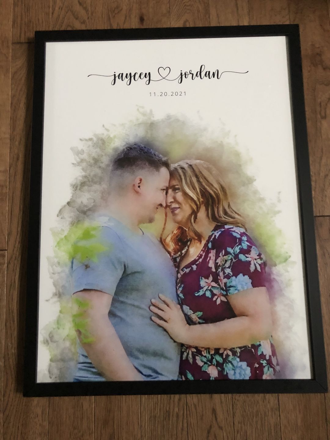 Customer photo review of Custom Engagement Anniversary Couple Portrait