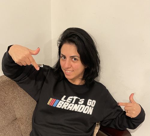 Customer photo review of Let"s Go Brandon Crewneck Sweatshirt