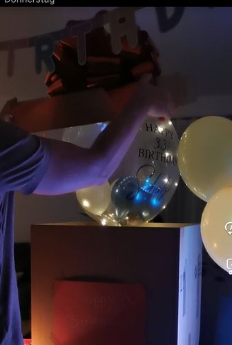 Customer photo review of Blue Silver Love Designer Ballon
