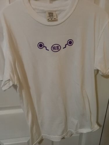 Customer photo review of Cursed Speech White Tee