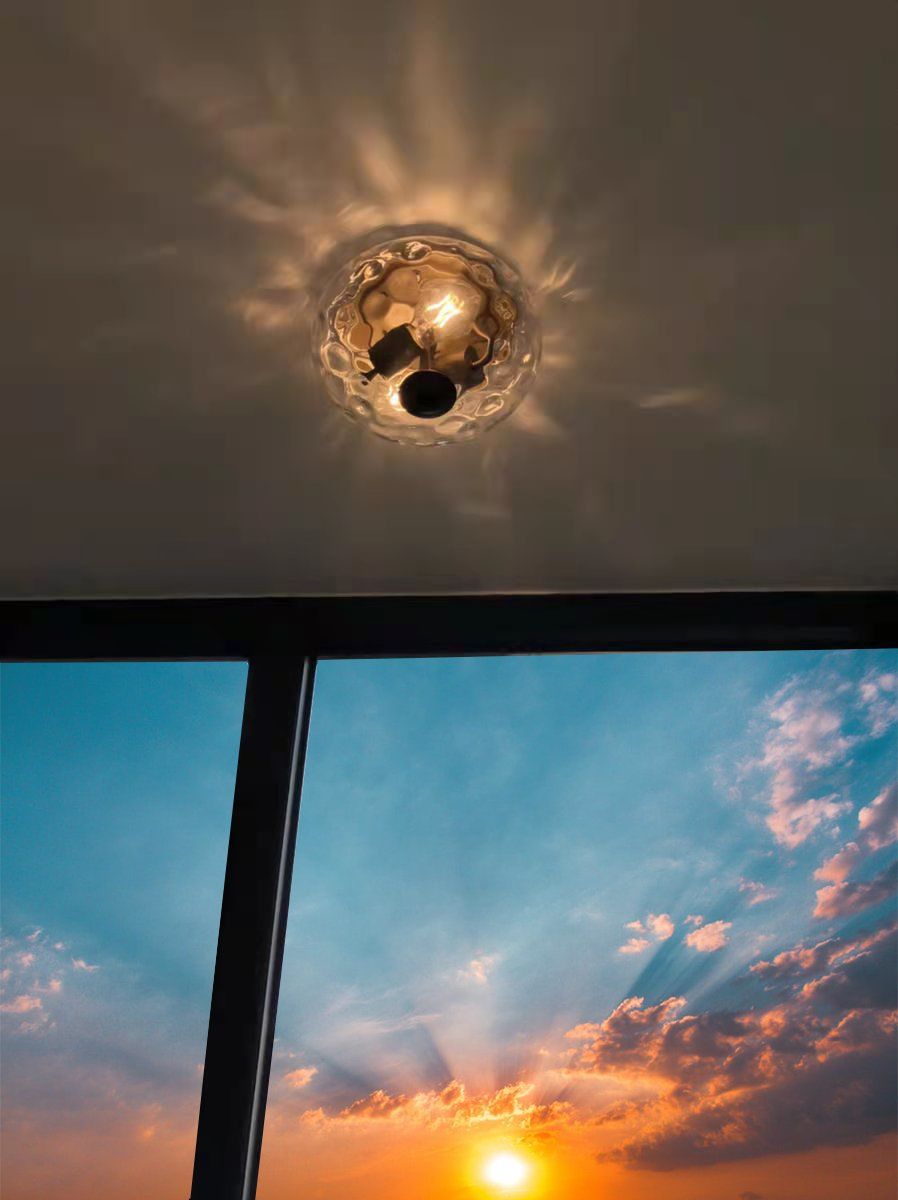 Customer photo review of Modern Glass Bowl Flush Mount