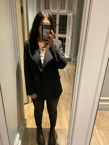 Customer photo review of Womens Chic Double Breasted Blazer