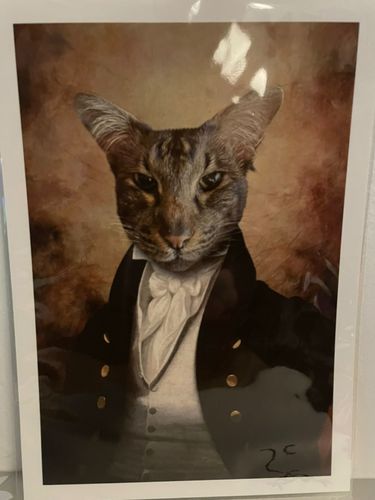 Customer photo review of The Baron - Custom Vintage Pet Portrait