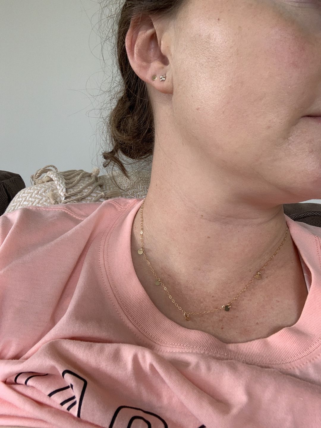 Customer photo review of The Tiny Coins Necklace