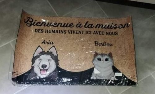 Customer photo review of Tapis Personnalisé "Bienvenue à la maison"