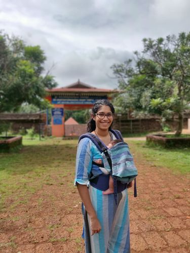 Customer photo review of Cool Blue Stripes Dress