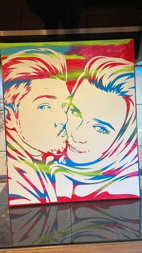 Customer photo review of Porträt auf Leinwand zum Selbermalen