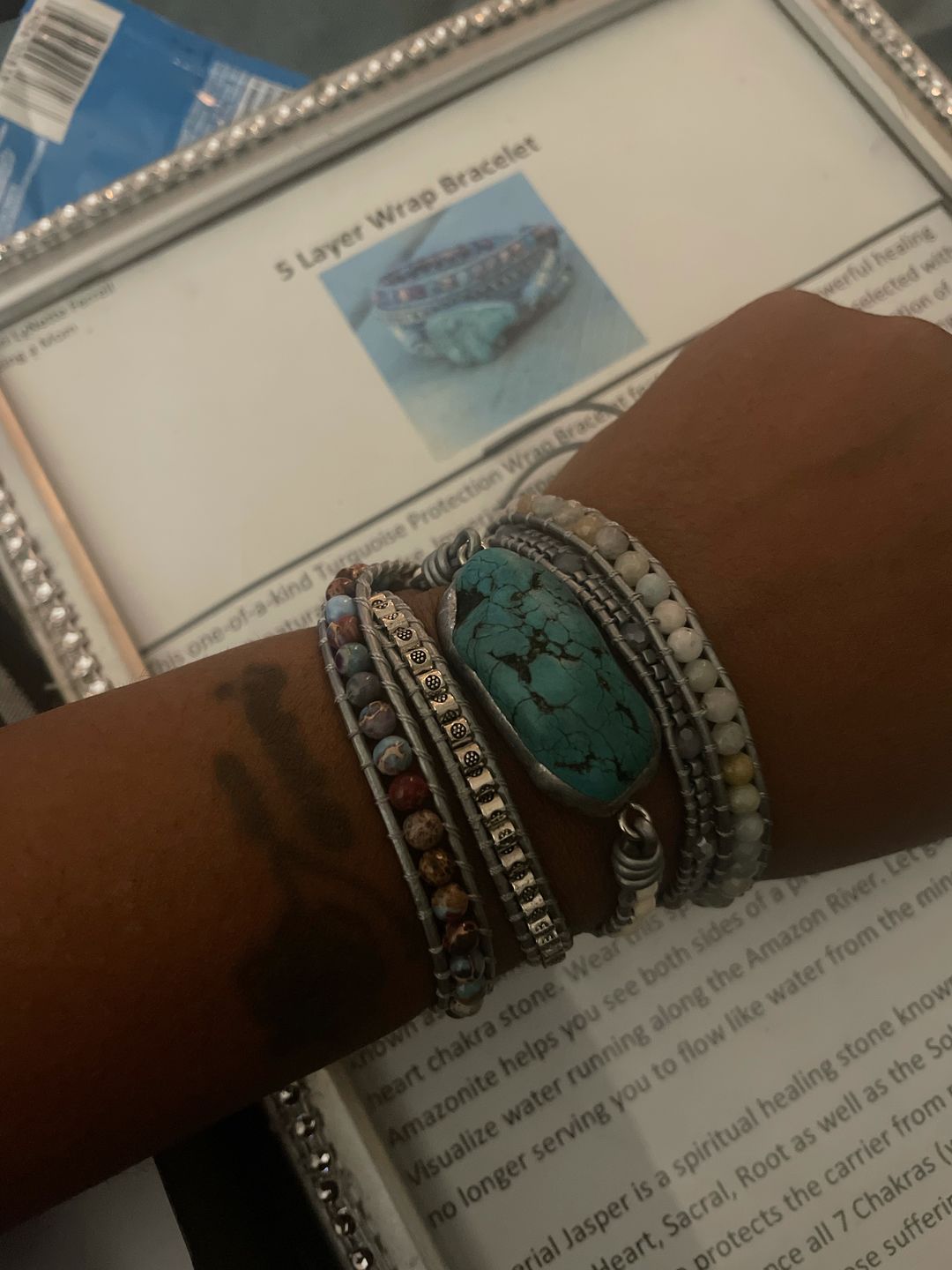 Customer photo review of The Turquoise Protection Wrap Bracelet