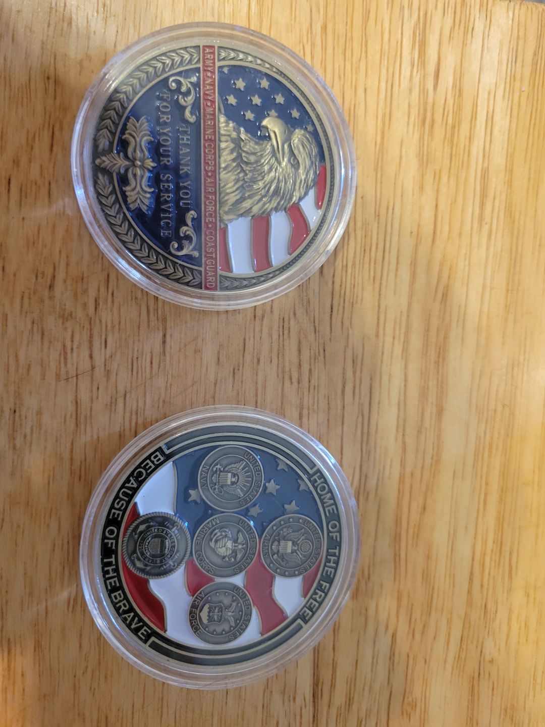 Customer photo review of Thank You For Your Service Coin Bundle (5pcs)
