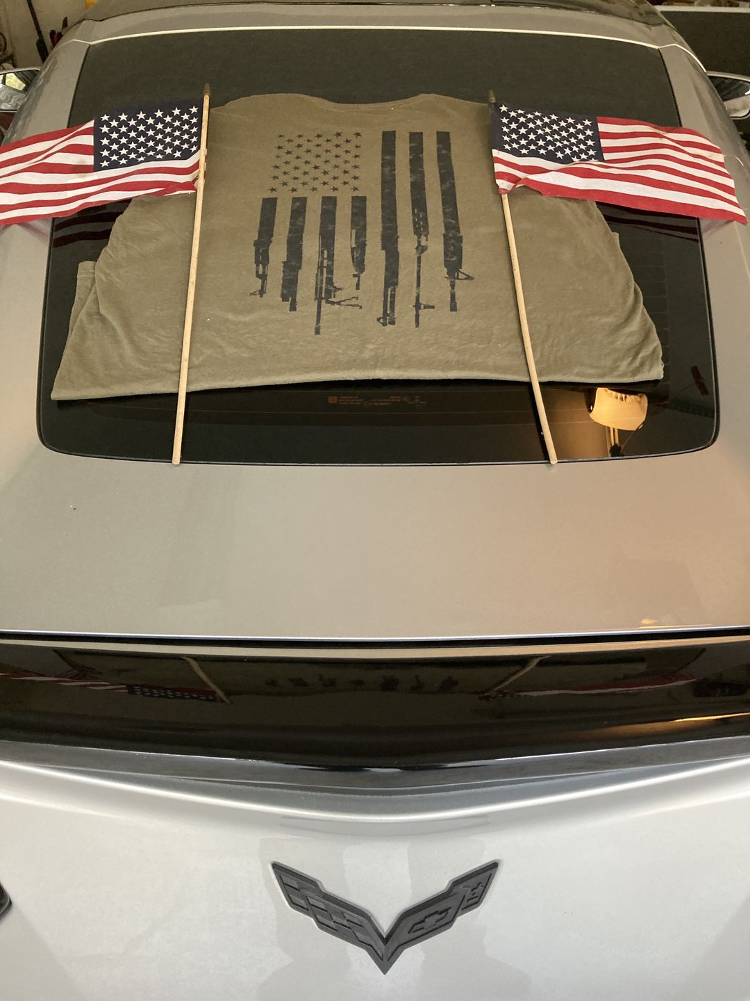 Customer photo review of Firearm Flag Black Print