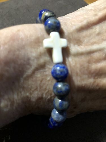 Customer photo review of ' Blue Stone of the Throne'  Bracelet— Lapis Lazuli