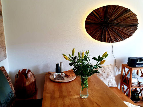 Customer photo review of Wandlampe Holz LUNAR