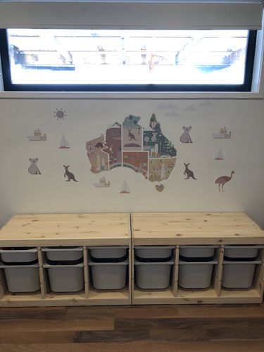 Customer photo review of Australian Map Puzzle Peel & Stick Decal - Neutrals