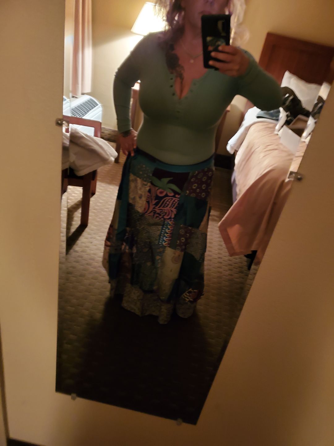 Customer photo review of Perfectly Patchwork Wrap Skirt