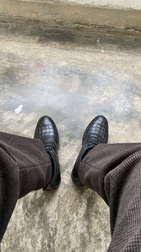 Customer photo review of Chukka Boots - Black Croco Leather (Crepe Sole)