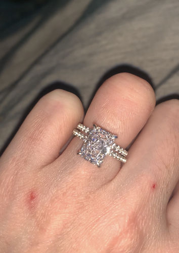 Customer photo review of 3.5Ct Elegant Radiant Cut Engagement Ring For Women In Sterling Silver