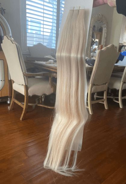 Customer photo review of Full Shine Tape in Hair Extensions Remy Human Hair Balayage (#18/22/60)