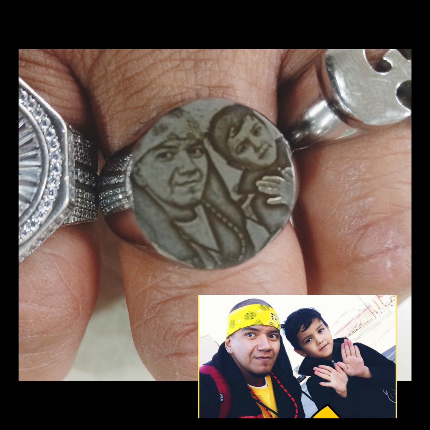 Customer photo review of 18K Gold Unisex Photo Ring