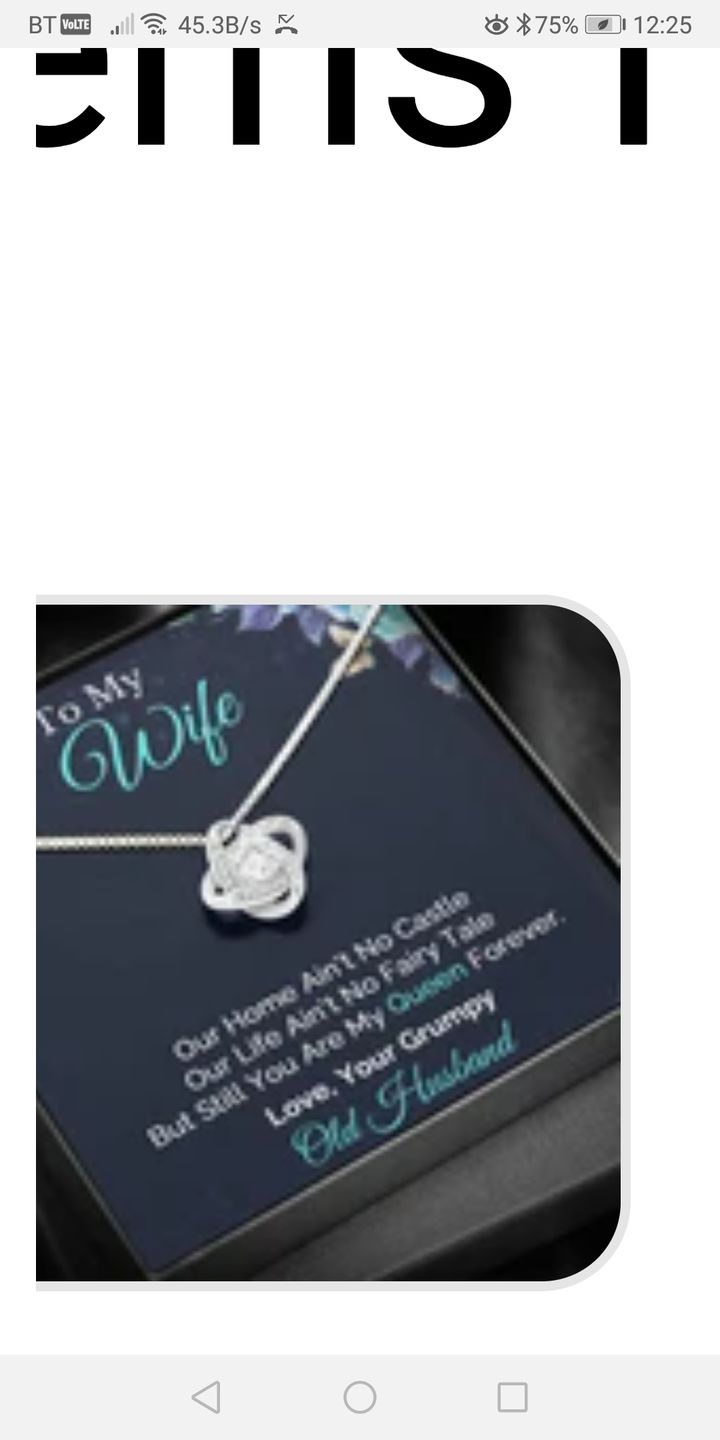 Customer photo review of "To my Wife" - Silver Love knot necklace