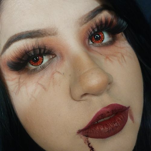 Customer photo review of EYEVOS Darknight Black Colored Contact Lenses