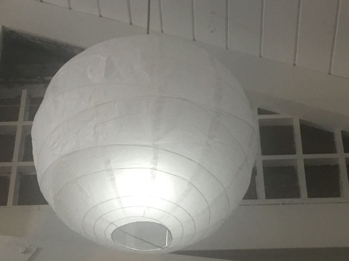 Customer photo review of 24" White Round Paper Lantern, Crisscross Ribbing, Chinese Hanging Wedding & Party Decoration