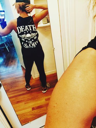 Customer photo review of #DEATH OR GLORY - Crop Tank Top - V22