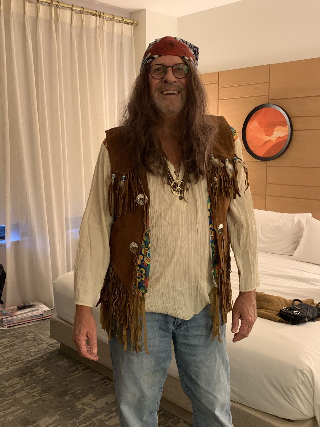 Customer photo review of Hippie Leather Fringe Vest
