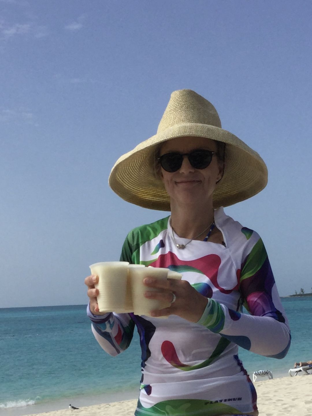 Customer photo review of Long Sleeve Rash Guard for Women UPF 50+ | Rainbow