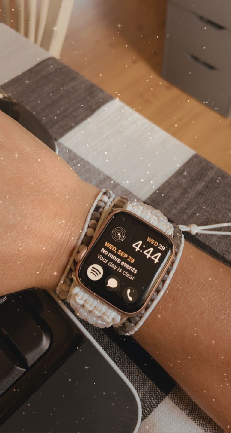 Customer photo review of White Labradorite Apple Watch Strap