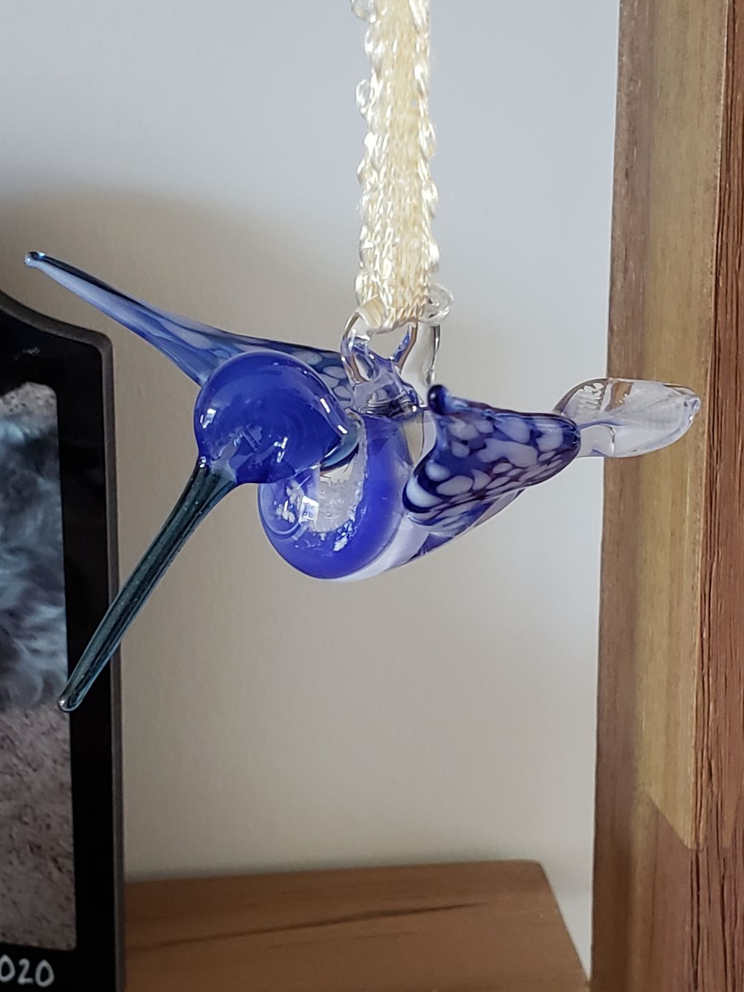 Customer photo review of Blue Glass Hummingbird with Infused Ash