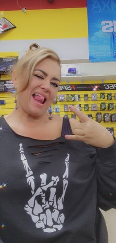 Customer photo review of 153 - Regret Wide Neck Sweatshirt