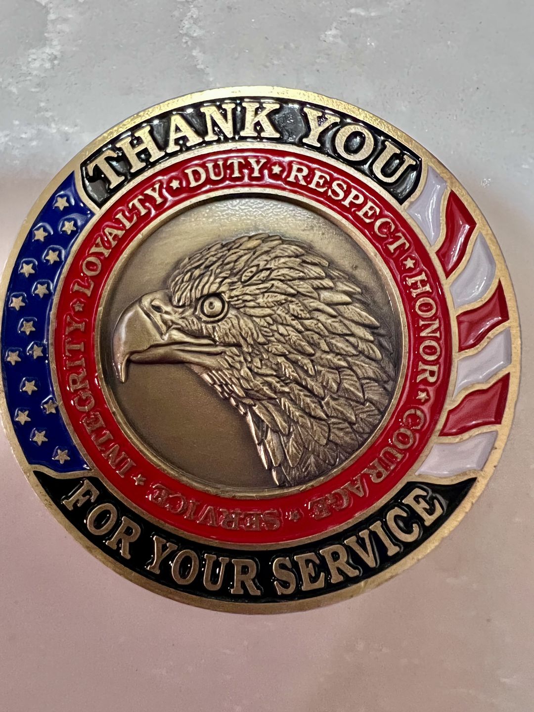 Customer photo review of Home of the Free, Thank You For Your Service Coin Bundle (5pcs) (PRE-ORDER!!!)