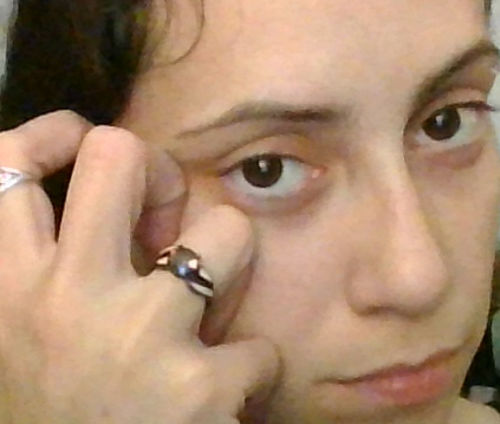 Customer photo review of Fire Opal Ring with Genuine Mystic Rainbow Stone
