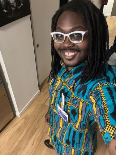 Customer photo review of AFRICAN ANKARA KAYIN SHORT SLEEVE SHIRT
