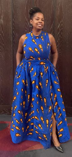 Customer photo review of Kalila Sleeveless Turtleneck Maxi Dress