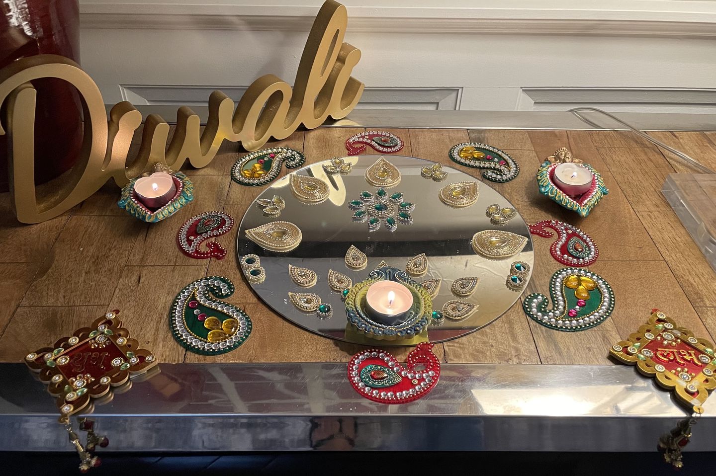 Customer photo review of Traditional Gold Diwali Table Sign