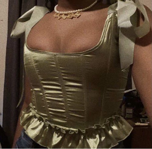 Customer photo review of Zelda Satin Fairy Corset Top