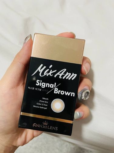 Customer photo review of Mix Ann Signal Brown (2pcs) (Silicone Hydrogel) ( Buy 1 Get 1 Free ) 1Monthly G.DIA 12.7mm