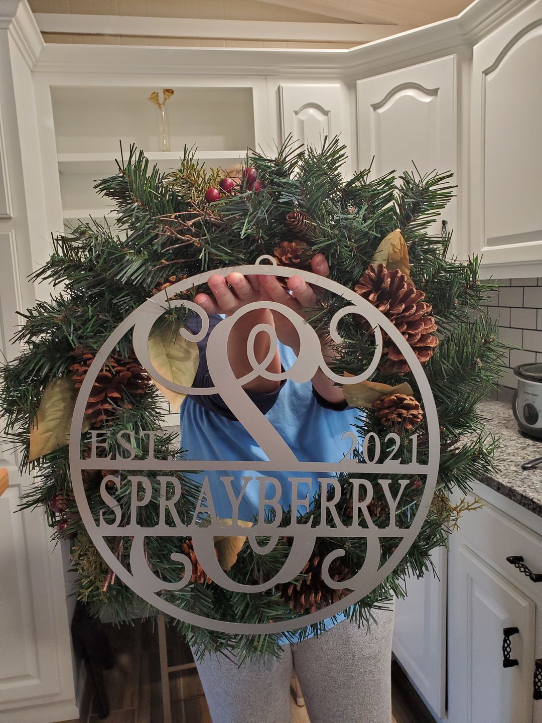 Customer photo review of 15" Established Circle Name and Date Monogram