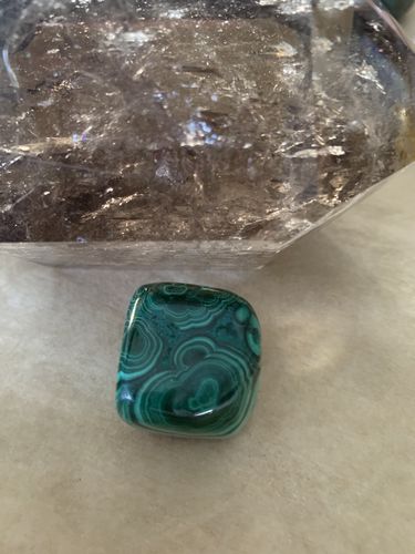 Customer photo review of Malachite Tumble - Addon - Transformation, Abundance, Balance - Heart, Throat Chakra