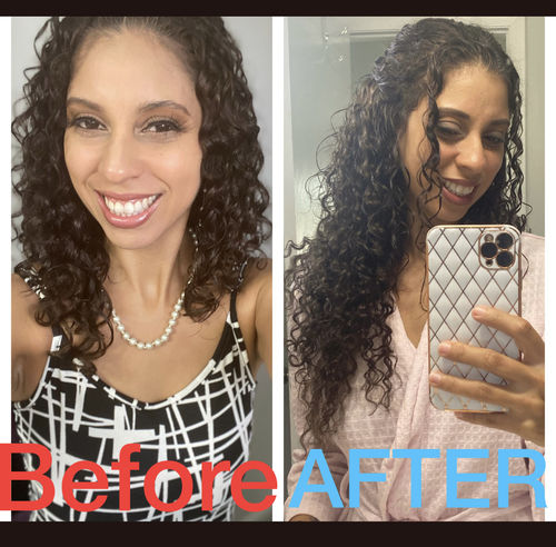 Customer photo review of Curly Ash Blonde