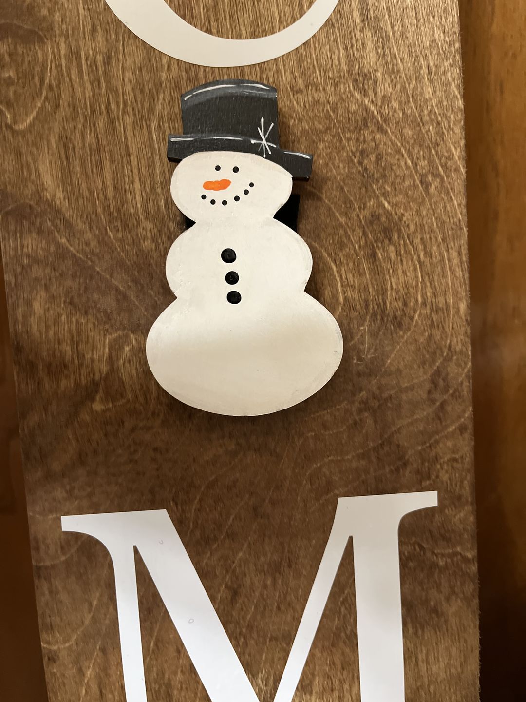 Customer photo review of Unfinished Wooden Snowman Shape - Winter Decor - Craft - up to 24" DIY