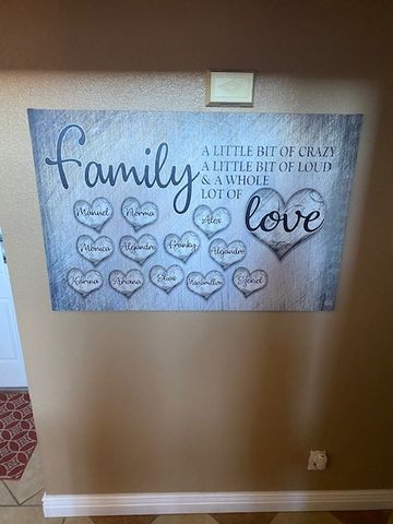 Customer photo review of Personalized "Family... Love" Premium Canvas