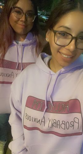 Customer photo review of Hello I'm Probably Anxious (Nametag)