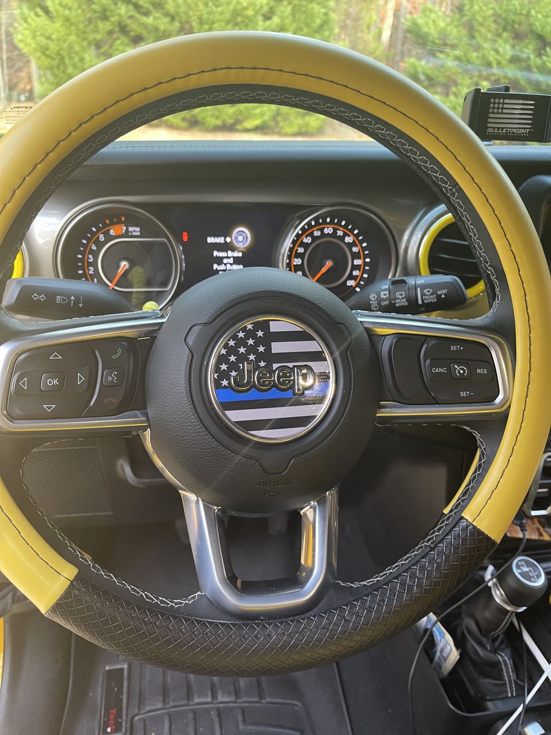 Customer photo review of First Responder Flag Steering Wheel Decal for Jeep
