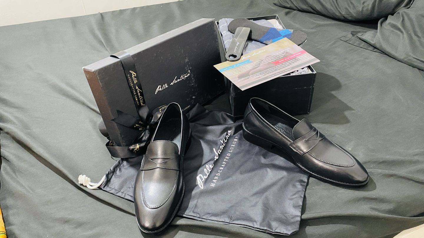 Customer photo review of Full Black Penny Loafers