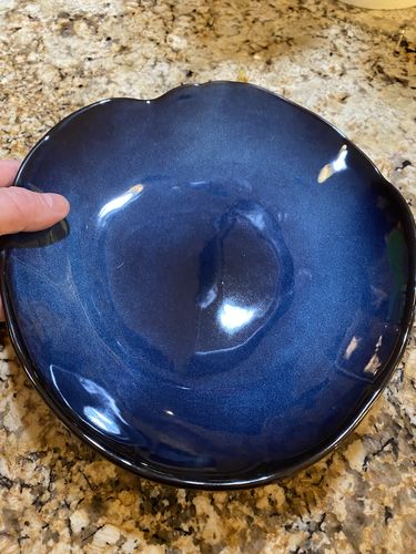 Customer photo review of Ocean Waves Deep Blue Plates